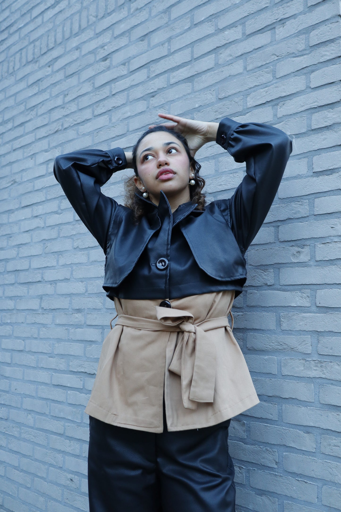 Fayrouz Leather Trench Jacket