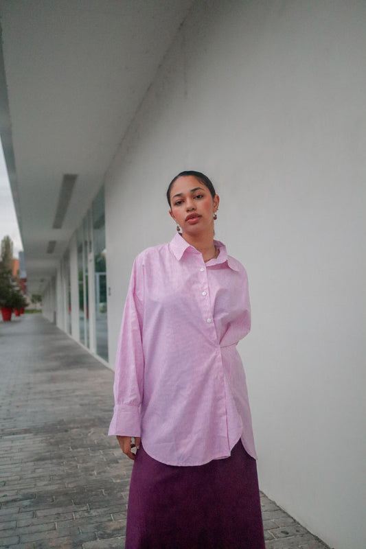 The Dalida Shirt in Striped Pink